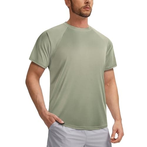 3rd hill Mens Swimming Shirts Short Sleeve UPF 50 Quick Dry Sun Protection Rash Guard Shirts for Fishing Running Neon Green 3XL - Image 1