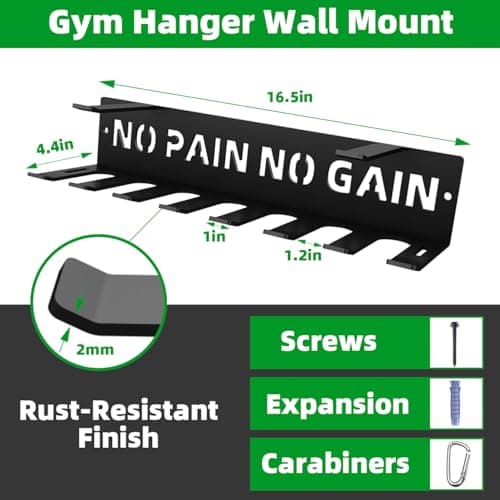 Multi-Purpose Gym Equipment Storage Rack Fitness Accessories Heavy Duty Hanger Yoga mat Holder Exercise Tools Hook for Resistance Bands Jump Ropes Weight Belts Hula Hoop Home Foam Rollers - Thumbnail 2