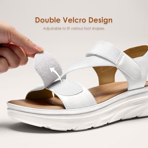 Vilanva Women's Comfortable Walking Sandals White Size 6 - Thumbnail 4