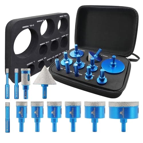 Tile Hole Saw Kit Diamond- BRSCHNITT 11pcs Diamond Core Drill Bit for Porcelain Tile Ceramic Marble Granite Drilling Triangle Shank - Image 1