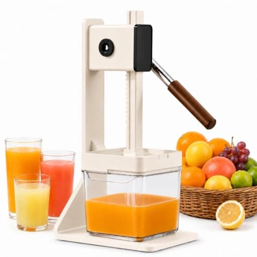 Kundita Premium Aluminum Manual Citrus Juicer, Heavy Duty Hand Squeezer for Fresh Orange Lemon Lime Juice, Perfect for Health Enthusiasts & Home Wellness Kitchens, White