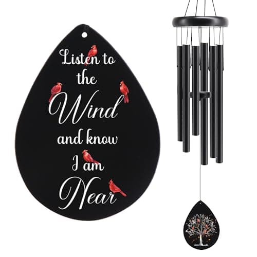 JMsuertes Memorial Sympathy Wind Chimes for Outside Clearance, Cardinal Wind Chimes for Loss of Loved One Mother Father for Bereavement/Condolence/Remembrance/Grief Gifts Idea,32inch - Image 1
