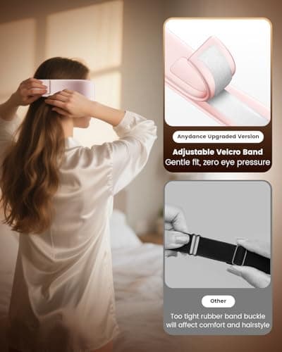 Anydance Heated Eye Mask - Cordless Eye Mask for Dry Eyes, FSA - HSA Eligible, Eye Relief, Improved Sleep, 4 Temperature, Washable Eye Heating Pad for Travel, Birthday Gifts for Mom - Rose Pink - Thumbnail 5