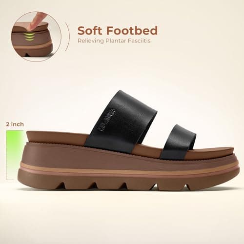 Vilanva Women's platform sandals Black Size 9 - Thumbnail 3