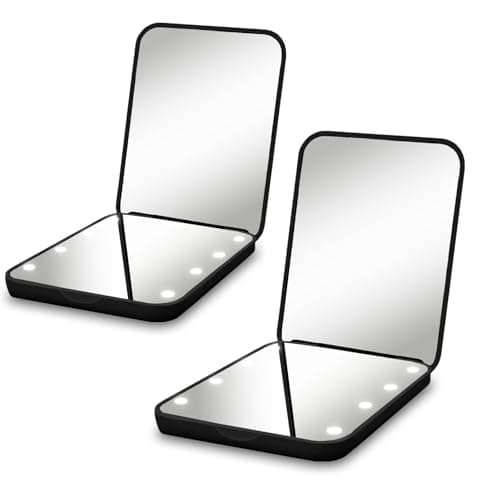 Milishow Compact Mirror, 1x/3x Magnifying LED Pocket Mirror, Small Lighted Travel Makeup Mirror for Purse, Handbag, Folding, Handheld, 2-Sided Mini Mirror with Lights for Women - Image 1
