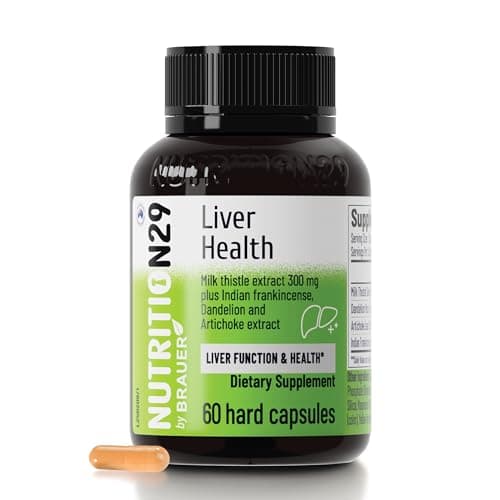 NUTRITION29 Liver Support, Milk Thistle 300mg (70:1 Extract from 21,000mg Seed), with Dandelion, 85% Silymarin, Artichoke & Frankincense, Once-Daily Capsule 60 Count