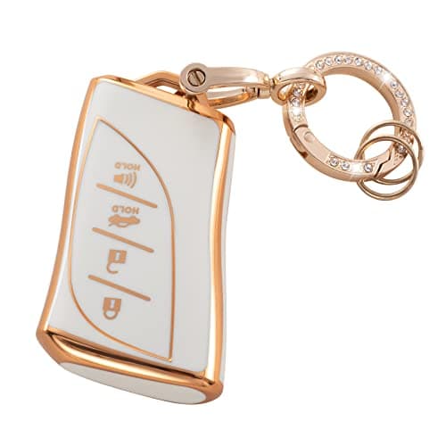 RUABIBAN Key Fob Cover Compatible with Lexus, Soft TPU Key Case Protection Fit Lexus ES350 ES300h UX200 LS500 LS500H LC500 LC500h