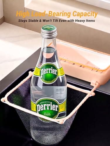 Kitchen Sink Drain Strainer Suction Cup Foldable Food Catcher with 50 Disposable Filter Bags Hanging Corner Organizer for Home Kitchen No-Tool Installation - Thumbnail 5