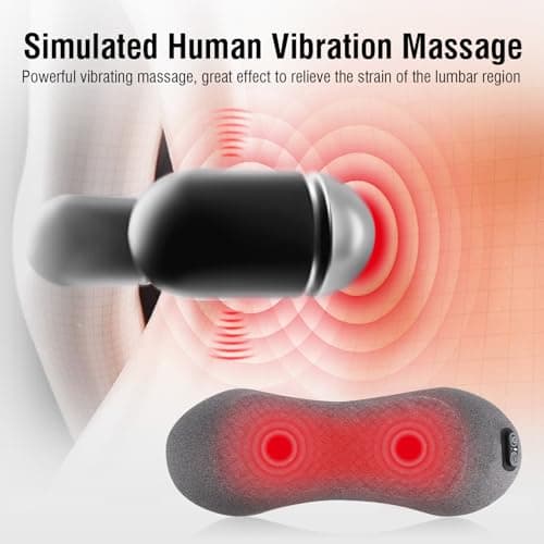 USUIE 3-in-1 Rechargeable Electric Lumbar Support Pillow with Heat & Massage & Traction, Ergonomic Lower Back Massager for Pain Relief Deep Tissue, Ideal for Car/Bed/Sleeping/Office Chair/Travel - Thumbnail 3