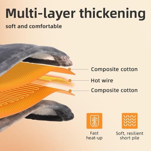 RAINOVA Heated Blanket Electric Throw, Electric Blanket-62''x84'', Soft Heating Blanket, 10-Level Heating, 10-Hour Auto-Off, Gifts for Parents and Elders, Gray, ETL & FCC Certified - Thumbnail 3