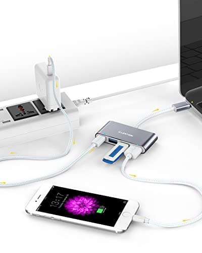 LENTION 4-in-1 USB-C Hub with Type C, USB 3.0, USB 2.0 for 2025-2016 MacBook Pro (M1-M5), iPhone 17-15 New Mac Air/Surface, ChromeBook, More, Multiport Charging & Connecting Adapter (C13, Space Gray) - Thumbnail 3
