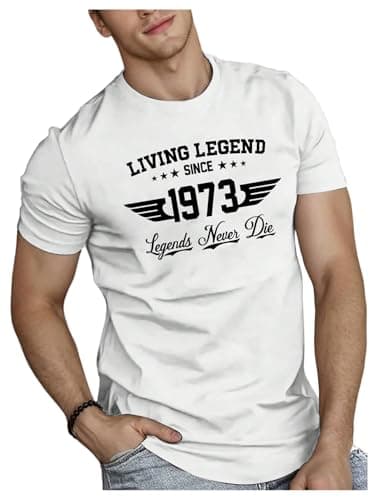 GORGLITTER Men's Casual Fitted Novelty Graphic Tees Vintage Short Sleeve Round Neck T-Shirt Streetwear Clothes White XX-Large - Image 1