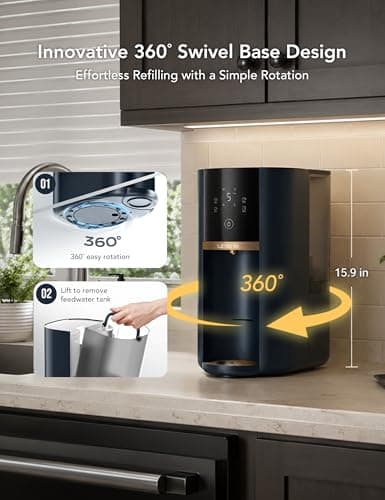 Leysern Reverse Osmosis Water Filter Countertop, No Installation Required, 7-Stage RO Filtration with UV and Remineralization, Water Purifier with TDS Monitor, 360° Swivel Base, NSF/ANSI 372 Certified - Thumbnail 2