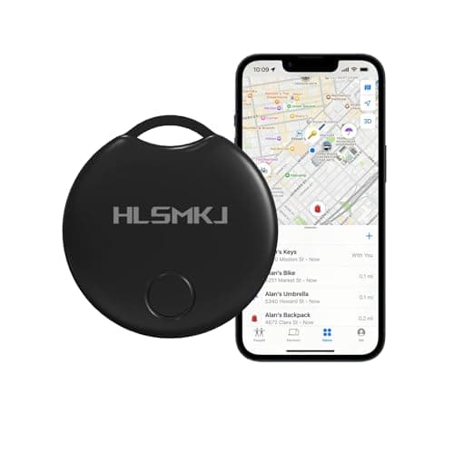 HLSMKJ Bluetooth Tracker-1 Pack, Item Location Tracker, Works with Apple Find My (iOS Only), Help You Track Your Keys, Wallet, Luggage, Backpack, Replaceable Battery, Super Lightweight