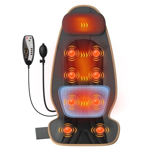SLOTHMORE Heated Back Massager for Chair, Vibrating Massage Cushion with Heat for Neck, Back & Thighs, Massage Chair Pad for Office Chair, Home Use - Ideal Gifts for Seniors, Parents, Office Workers - Image 1