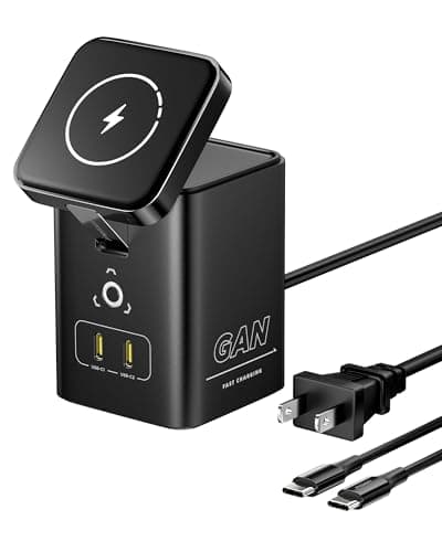 PISEN 4-in-1 Mag-Safe Wireless Charger - 45W GaN Charging Station for Multiple Devices, Qi Certified Mag-Safe Stand Magnetic Wireless Charger Fast Charging for iPhone 16/15/14/13/12, Samsung, AirPods - Image 1