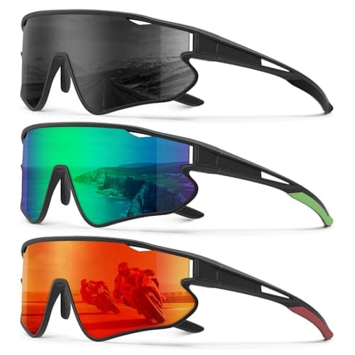 KALIYADI Mens-Sunglasses Polarized Sports Sunglasses: Cycling Sun Glasses Women UV400 Protection for Running