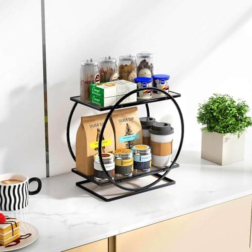 YIWANFW Perfume Organizer for Dresser, Black Bathroom Counter Organizer, 2 Tier Vanity Makeup Organizer, Bathroom Organizer and Storage for Skincare Cosmetic Perfume Display Stand for Bedroom Decor - Thumbnail 6