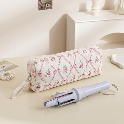 AMZMA Large Quilted Hair Tools Travel Bag Portable Cotton Blow Dryer Case Lightweight Pouch for Hair Straighteners, Curling Irons, Flat Irons and Hot Styling Tools - Thumbnail 6