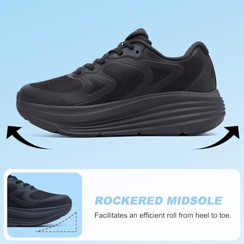 ALEADER Womens Walking Shoes, Non Slip Work Shoes, Tennis Running Shoes for Women Zapatos para Mujer All Black Size 8.5 - Thumbnail 5
