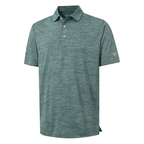 M MAELREG Mens Polo Shirts Short Sleeve Moisture Wicking Lightweight Dry Fit Jacquard Casual Collared Shirts for Men - Image 1