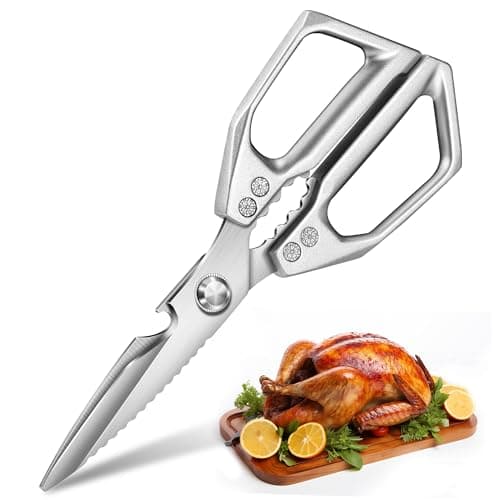 Heavy Duty Kitchen Scissors Food: Cuts 4X Easier with Japanese Steel Blade - Image 1