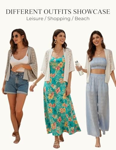 Summer Cardigan for Women 2024 Crochet Oversized Shrug Cardigan Light Purple XXL - Thumbnail 4