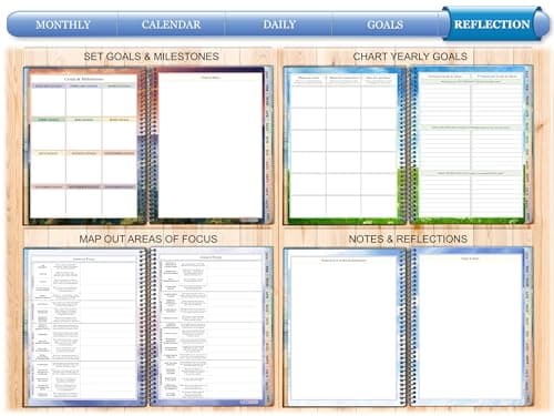 Tools4Wisdom Planner 2026-2027 - Dated April 2026-2027 June - Weekly Monthly Daily Academic Year Calendar with Stickers, Tabs, Pocket & Thick Paper - Spiral Bound 8.5x11 Hardcover - A6J7 - Patriotic Flag - Thumbnail 6