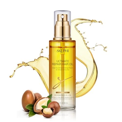 SKUPHI Hair Oil Spray Argan Oil of Morocco for Hair Healing Cold-Pressed Moroccan Argan Oil Serum Mist for Dry Damaged Frizzy Curly Hair Nourishing Treatment Heat Protector 80ml/2.7 fl.oz