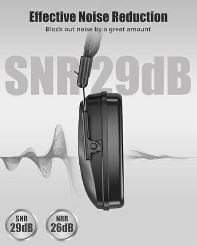 ProCase Hearing Protection Ear Muffs SNR 29dB, Noise Cancelling Headphones for Adults/Teen, Adjustable Soundproof Ear Defenders for Autism Sensory, Work, Shooting, Construction, Mowing -Black - Thumbnail 2