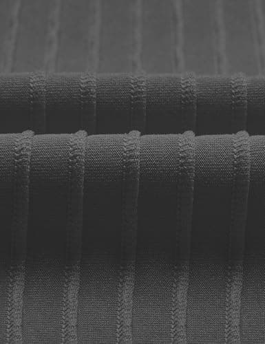 JUSTFASHIONNOW Womens Short Sleeve Blouses Business Casual Tops Crew Neck Basic Tees Textured Work Shirts Cute Office Outfits(Grey,S) - Thumbnail 3