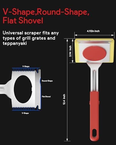 Grill Brush Bristle Free, Steam Grill Cleaning Brush with Scraper, One-Fit-All for All Grate Type, BBQ and Teppanyaki Accessories Cleaner for Outdoor, Two Replaceable Heads - Thumbnail 4