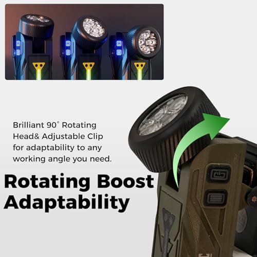 BESTRU Pro S EDC Flashlight Clip-on Light, 600 Lumens Type-C Rechargeable with White LED, UV and RGB, Magnetic Hands-Free Flash Lights for Work, Signaling, Inspection (Green) - Thumbnail 3