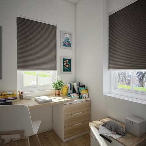 Changshade Blackout Cellular Shades Cordless Blinds for Indoor Windows, Room Darkening Honeycomb Pull Down 1.5" Cell for Bedroom, Bathroom, Nursey, Taupe, Shade Size 35.5 Inch Width, 72 Inch Height - Thumbnail 4