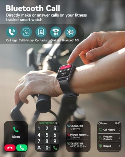Quican Smart Watches for Women/Men, 2 Bands, Compatible for Android iPhone - Thumbnail 2