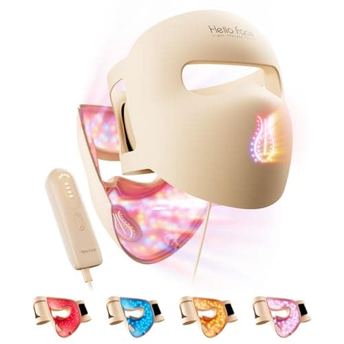Hello Face 4D Red Light Therapy Mask, 311 LEDs 850nm Infrared Long Light Waves Led Face Mask Light Therapy for Cordless Photons Tech, Silicone Skin Improvement for Women with Rechargeable Remote - Image 1