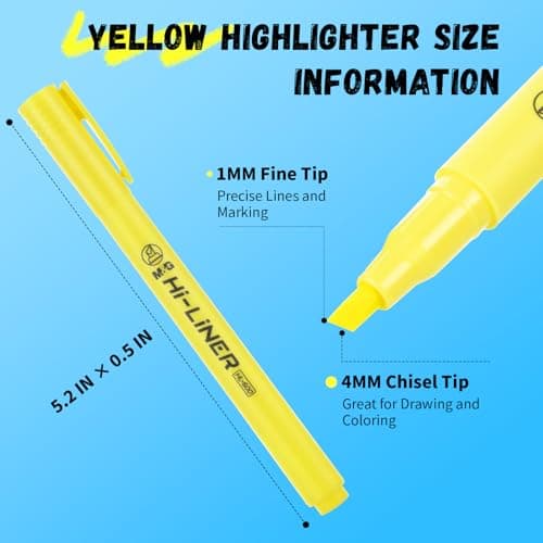 M&G Liner Highlighters, 12-Count Pack Yellow Highlighters, Chisel Tip No Bleed Highlighter Pens for Office Documents, Planning, and Everyday Organization - Thumbnail 2