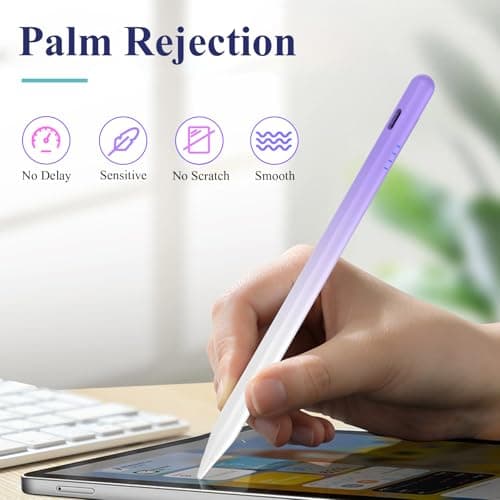 Stylus Pen for iPad Pencil 10th Generation with Palm Rejection & Tilt, Kenkor Digital Pen for Apple iPad(2018-2025) 6/7/8/9/10/11th(A16), Pro 11"/12.9"/13"/M4, Air 3/4/5th/M2/M3, Gradient Purple - Thumbnail 5