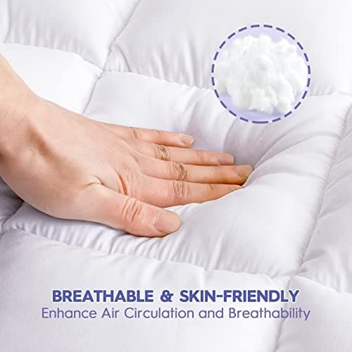 ABENE Twin Size Dual Layer 3 Inch Memory Foam Mattress Topper, 2 Inch Gel Memory Foam Plus 1 Inch Down Alternative Pillowtop Mattress Pad Cover, Thick Soft Bed Topper Support for Back Pain - Thumbnail 4