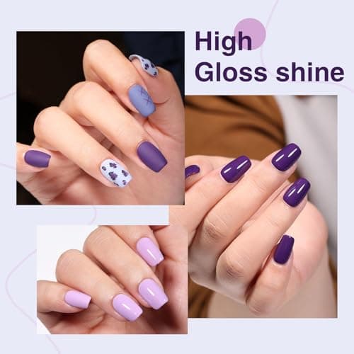 GELLAKTIK Gel Polish Set of 6 Colors 12ml with Purple Beige,Spring Gel Nail Polish Set for Salon DIY at Home, Soak Off LED UV Gel Nail Polish, Gifts for Women Girls - Thumbnail 3