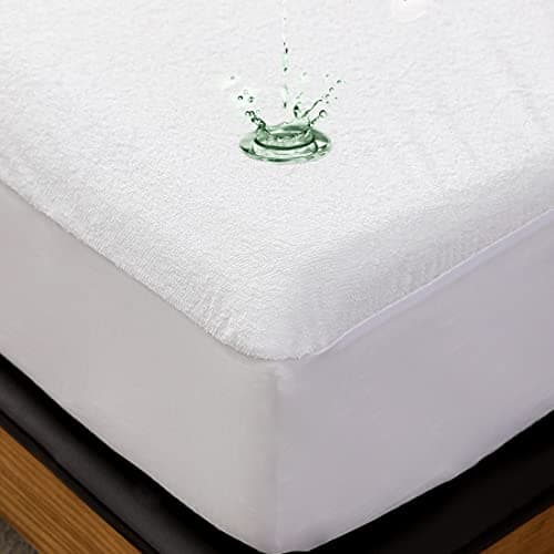 California King Size Waterproof Mattress Cover, Premium Terry Top Mattress Cover, Breathable, Noiseless, Cooing & Machine-Washable Bed Cover with 21" Deep Pocket