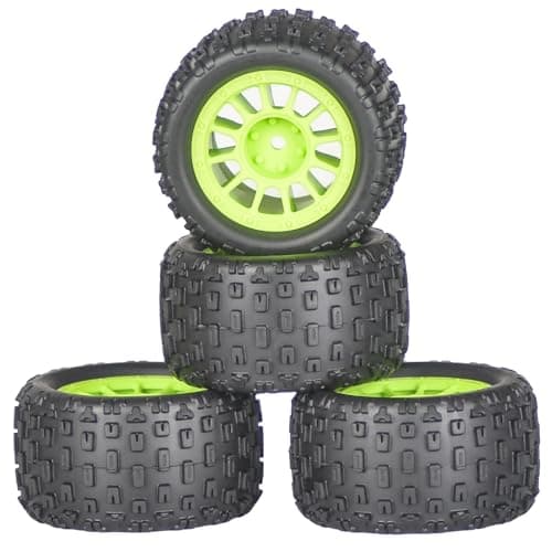 4Pcs Monster Truck Tires 1/16 1/18 Scale 74mm Pre-glued Foam Insert Tires for ARRMA Granite 1/18 Granite/Typhon, WLtoys A949, for MJX Hyper Go H16, High-Grip Ready-to-Run - Image 1
