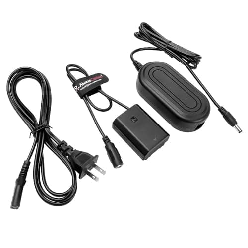Alvin’s Cables NP-FZ100 Dummy Battery AC Power Adapter Charger Kit for Sony FA7V, FX3, FX30, A7III, A7 IV, A7S III, A7R III, A7R IV, A7R V, A7C, A7C II, A7CR, A9, A9 II, A6600, A6700, ZV-E1,ZV-E10 II - Image 1