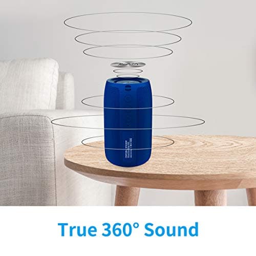 Bluetooth Speaker,MusiBaby Speaker,Outdoor, Portable,Waterproof, Speakers Bluetooth Wireless,Dual Pairing, Bluetooth 5.0,Loud Stereo,Booming Bass,1500 Mins Playtime for Home&Party Speaker Gifts(Blue) - Thumbnail 2