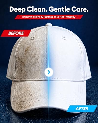 Jevvu Hat Cleaning Kit, Hat Cleaner & Deodorizer Spray for Baseball Caps, Sweat Stain Remover for Felt & Cowboy Hats, Snapbacks, Fitted & Trucker Hats, with Brush & Microfiber Cloth - Thumbnail 2