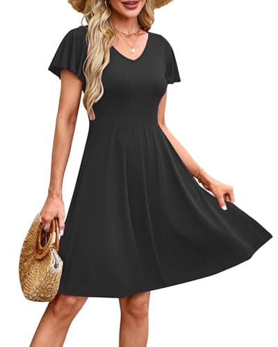 MOLERANI Womens Summer Dresses 2026 - Casual A-Line Sundress with Short Sleeves Floral Print for Beach Vacation S-3XL - Image 1