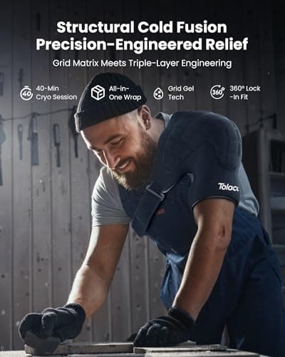 Tolaccea Shoulder Ice Pack Brace with Integrated Triple-Layer Coldfocus Gel, Shoulder Compression Frozen Sleeve with 40-Min Cold & Hot Therapy for Rotator Cuff, Tendonitis, Surgery Recovery - Thumbnail 2