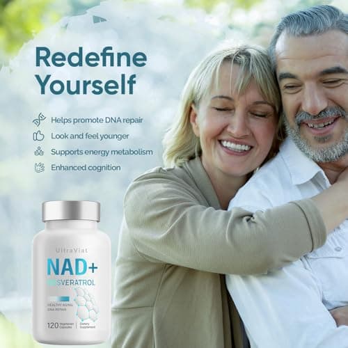 UltraViat NAD+ Supplement 1000mg, Premium NAD+ & Resveratrol Complex for Energy & Anti Aging - 120 Capsules - Thumbnail 3