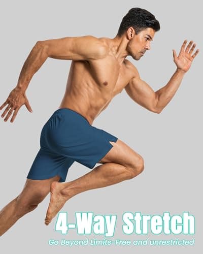 7 Inch 7in Men Swim Trunks Compression Liner Quick Dry Drawstring Male Swimwear Swimsuit Swimtrunks Boardshorts Bathing Suit Fair Beach Water Shorts Zipper Mesh Pocket Lined Inseam Harbor no Mesh - Thumbnail 4