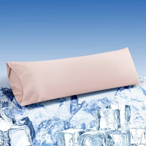 LOVSTOY Cooling Pillow Cases Body Size, Breathable Cool Pillowcases for Hair Skin and Hot Sleepers, Soft Silky Summer Pillow Cover with Envelope Closure, Purple, 20"x54"